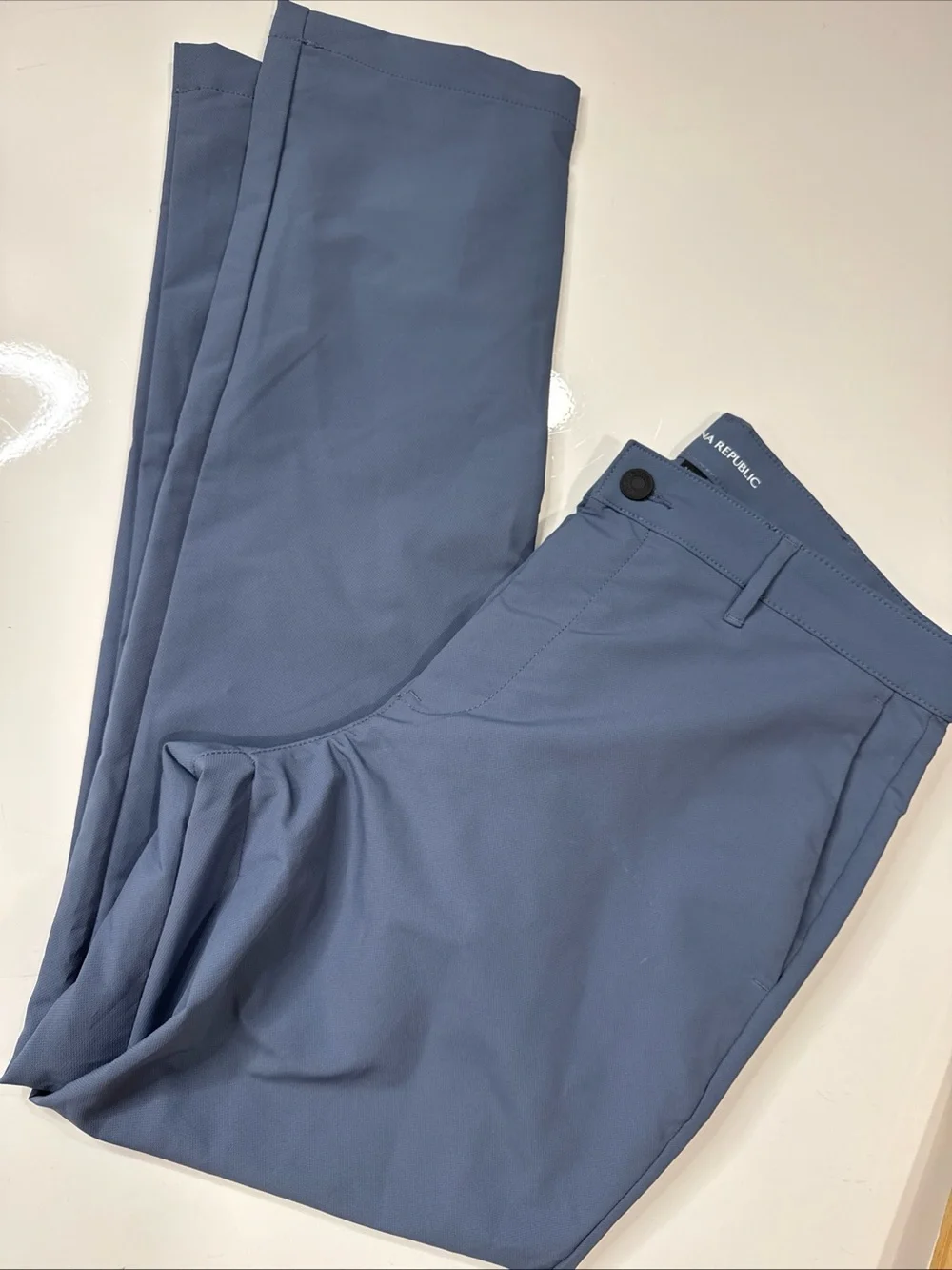 Banana Republic Mens Flat Front Performance Pants Blue 34x32 A040826